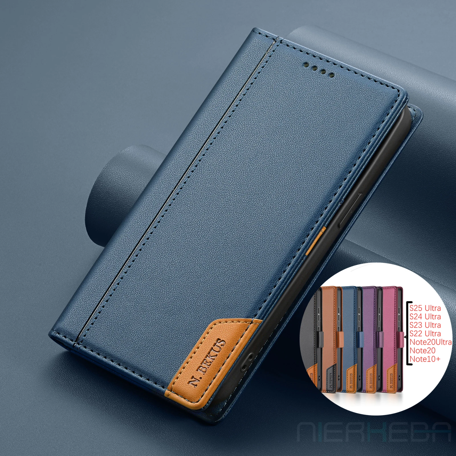 Magnetische Flip Leather Case Voor Samsung Galaxy S26 S25 Rand S24 S23 Ultra S22 S21 FE S20 S10 Plus Note20 A17 A16 A56 Portemonnee Cover