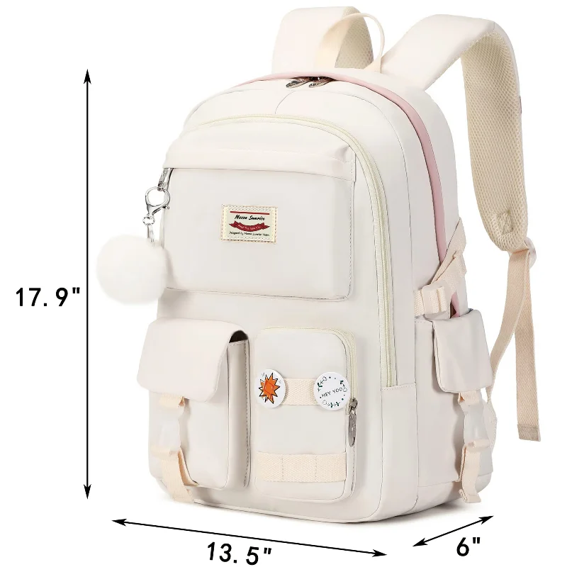 Women Large Capacity Lightweight Waterproof Schoolbag  Fashion School Backpack  Multi-pockets Laptop Travel Backpack For Girls