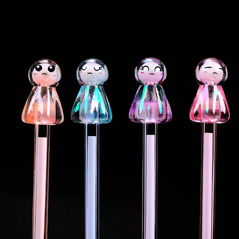 48PCS Creative Cartoon Cute Anime Sunny Day Doll Crystal Modeling Gender Neutral Pen Student Learning Office Supplies