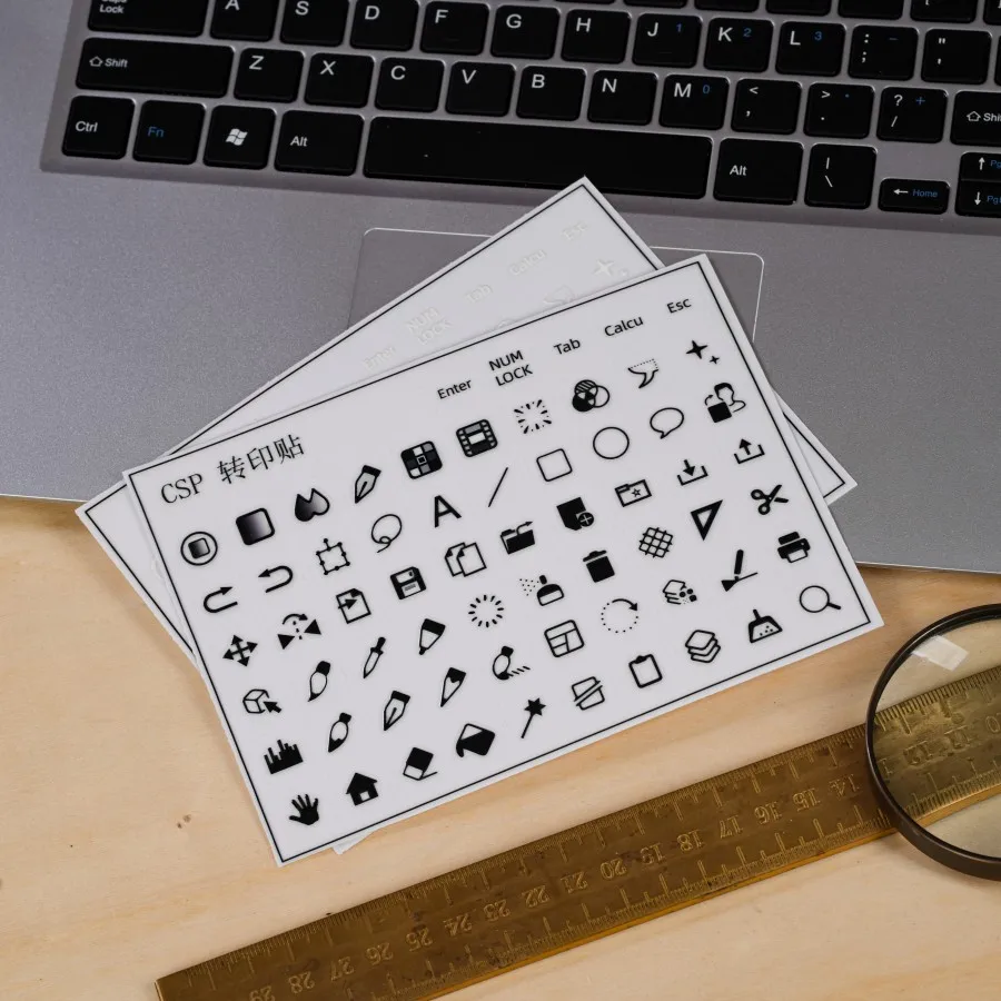 

Suitable for [Csp] Peel-Off Film Keyboard Stickers, Single Key Stickers, Universal Transparent Side-Engraved Stickers