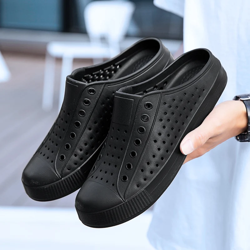 Zapatillas de EVA antideslizantes para hombre y mujer, sandalias impermeables, cómodas y suaves, zapatillas perforadas para interiores, estilo