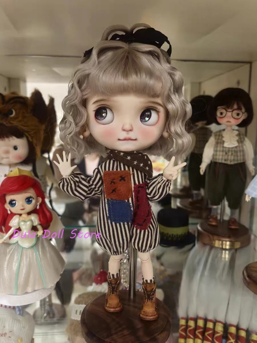 2026 Dula Doll Wigs for Blythe Qbaby natural high quality Mohair High braid on the top of the head hard seams for 9-10 inch head