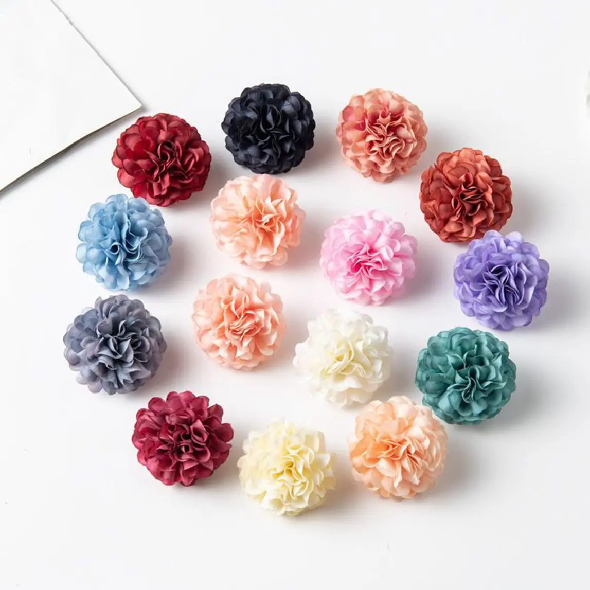 

80/100pcs Artificialflower Silk Carnation Hydrangea Wedding wall diy gift candy box brooch Christmas wreath Home Decor wholesale