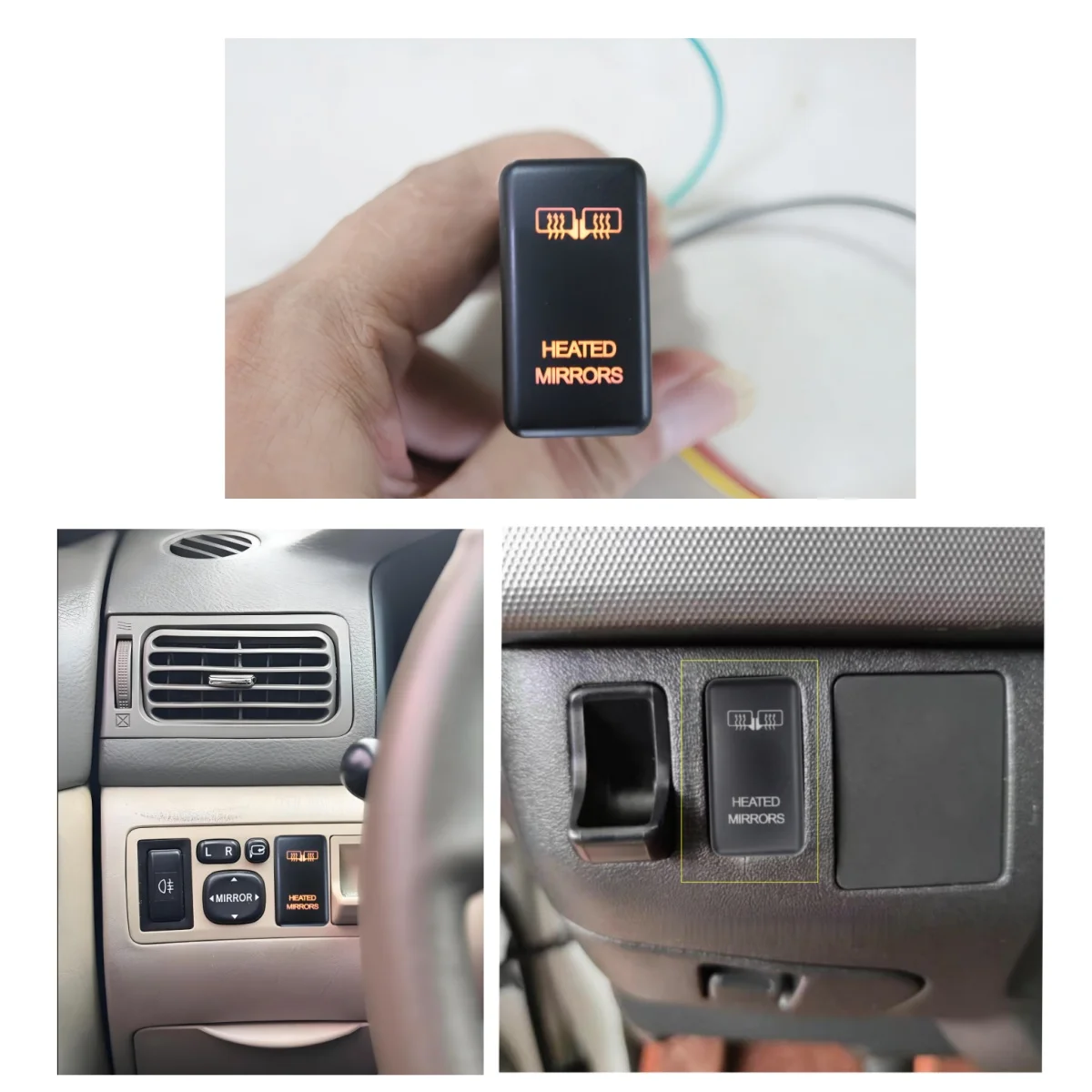 Car rearview mirror heater electric heated side mirrors switch electric  heated mirrors covers switch with wires