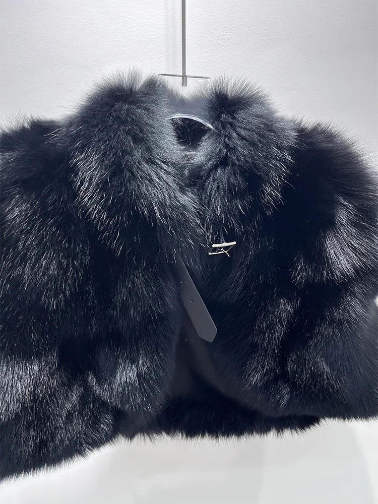 سترة قصيرة من فرو الثعلب الحقيقي الطبيعي للخريف والشتاء معطف نسائي دافئ صدرية من الفرو سترات نسائية فاخرة ملابس خروج