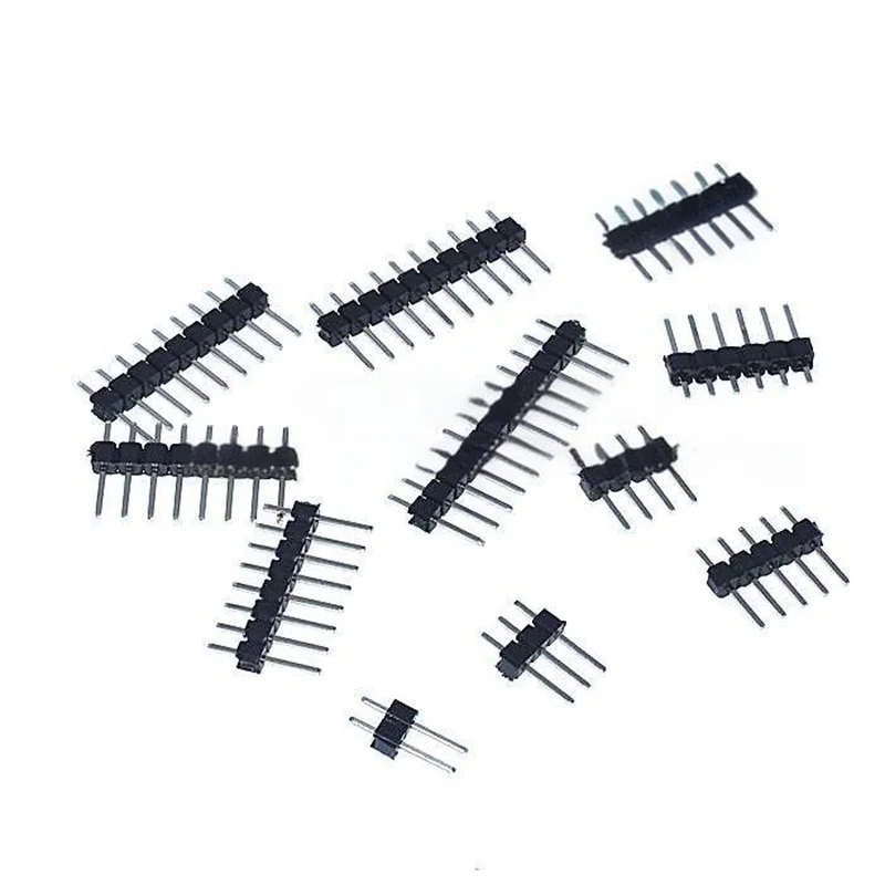 50 PZ Passo 2.54mm Pin Header Singola Fila Dritto Pin Header Pin di Ferro 1*2/3/4/5/6/7/8/10/12/15/20/40 Pin