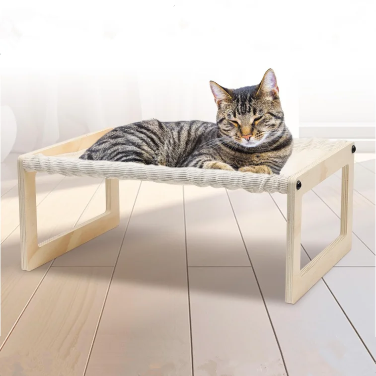 

Chinese Supplier Modern and Comfortable Rectangle Eco-friendly Wooden Cat Hammocks