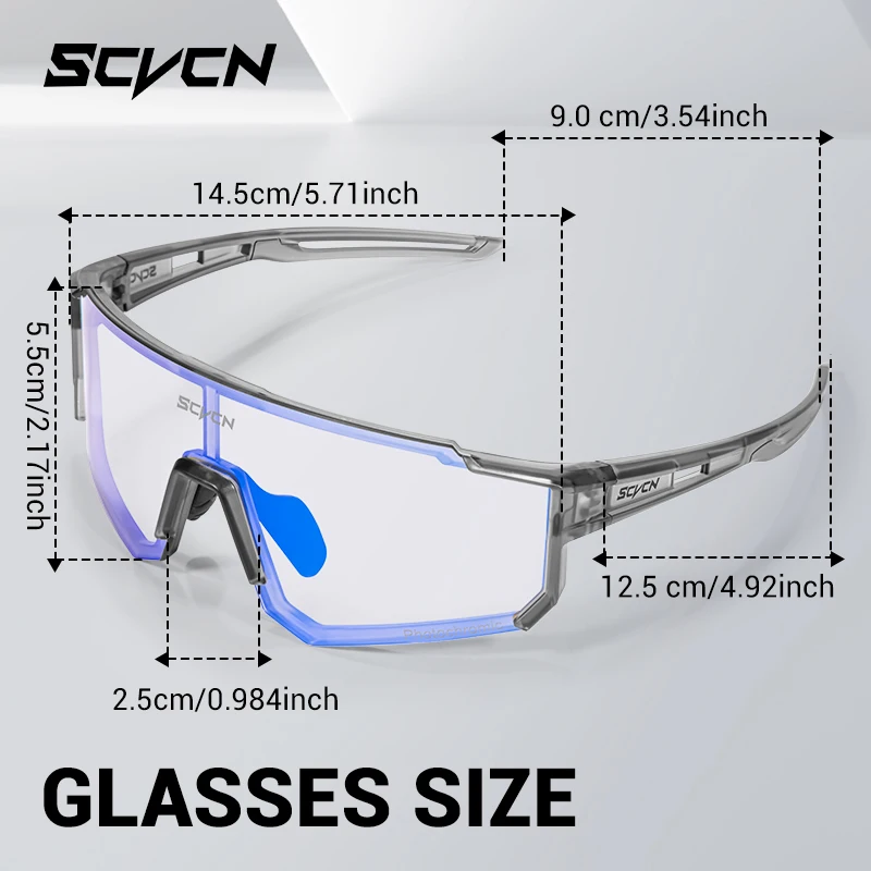 SCVCN Color Photochromic Cycling Glasses Outdoo Fashion Sports Sunglasses Men MTB Cycling Sunglasses Women Road Bike Glasses
