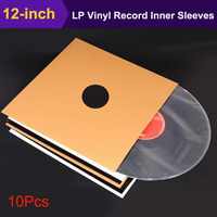 10pcs Record Protective Sleeves 12 inch LP Vinyl Record Inner Sleeves Anti Static Album Inner Covers Storage Bag Album Protector