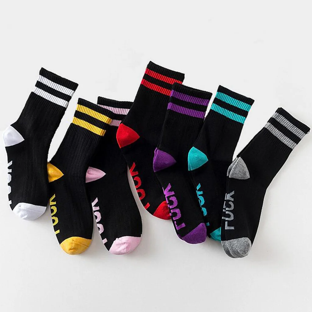 

Women Men Novelty Socks F**k Off Crew Socks Causal Breathable Mid-Calf Socks