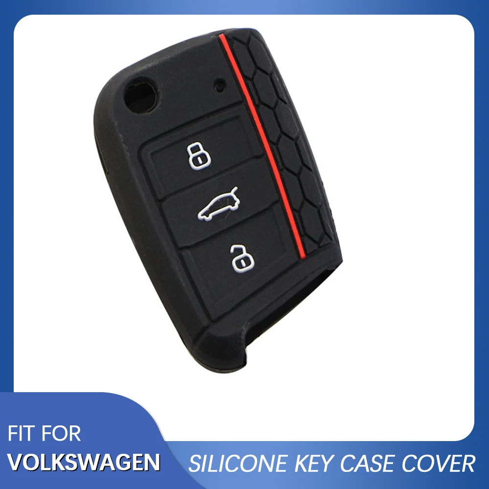 Silicone Car Key Case Cover for VW Polo Golf 7 Tiguan for Skoda Octavia Kodiaq Karoq for SEAT Ateca Leon Ibiza 2016-2019