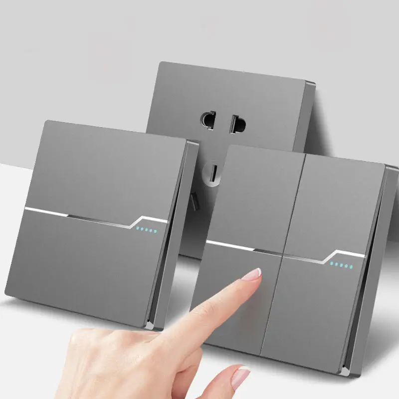 50PCS Standar UK/EU 10A 1 Gang Single Pole Double Pole Soket Panel PC Lampu Dinding Tombol Tekan Kaca 250v Kompatibel WIFI Untuk Rumah