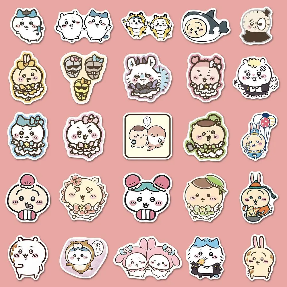 100 pezzi di adesivi Chiikawa Cartoon Hachiware carino decorazione della stanza custodia per cellulare fai da te conto a mano senza colla impermeabile