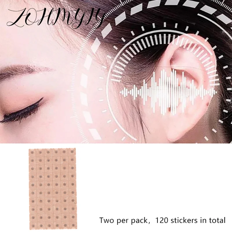 120 Pcs Ear Massage Stickers Disposable Ear Press Seeds Acupuncture Vaccaria Patch Ear Massage Bean Auriculotherapy