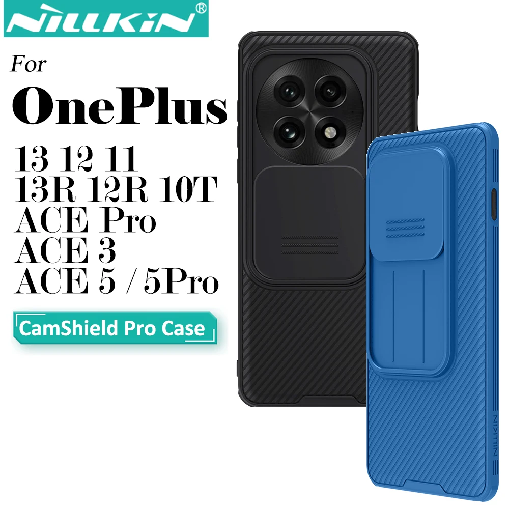 Nillkin for OnePlus 13 12 11 13R 12R ACE 5 Pro 10T CamShield Pro Phone Case with Slide Camera Cover Protector Hard PC+TPU Cover