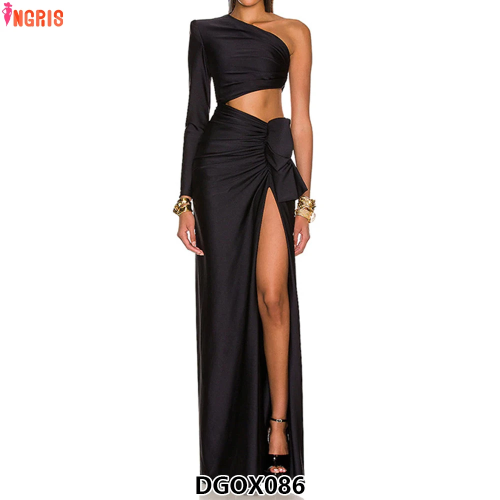 

2025 New Arrivals Dropshipping Hot Fashion and Sexy Black Gowns for Women Evening Dresses-DGOX086