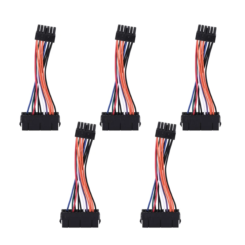 5X PSU ATX 24Pin Female To 12Pin Male Power Supply Sleeved Cable Cord 18AWG Wire For Acer Q87H3-AM Q87H3 Motherboard