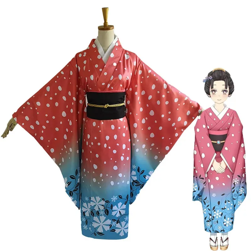 Anime Kimetsu No Yaiba Cosplay Costumes Koyuki Uniform Women's Japanese Kimono Akaza cosplay costume for Women Set ADTYVJC2025