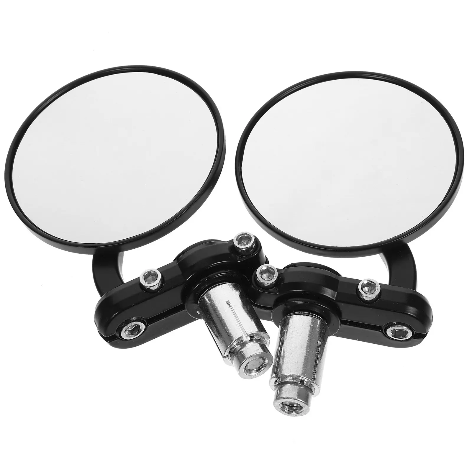 

1Pair Motorcycle Rear View Mirrors Durable Easy Install Bar End Side Mirrors for Scooters Handlebars Clear Vision