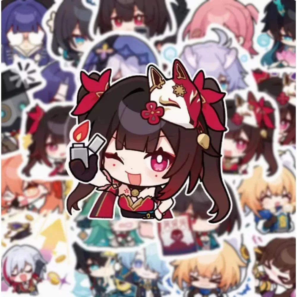 99 قطعة لعبة هونكاي: ستار السكك الحديدية ملصق لطيف شخصية Q-نسخة الصورة الرمزية تزيين سطح المكتب سكيتبورد الدراجات خوذات الدراجات النارية