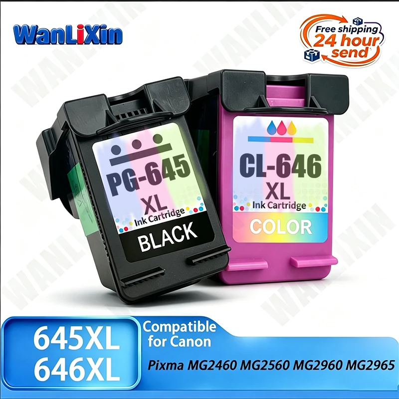 PG-645XL CL-646XL PG645 CL646 PG 645 CL 646 XL Ink Cartridge Replacement Compatible for Canon Pixma MG2960 MG2965 MG2460 MG2560