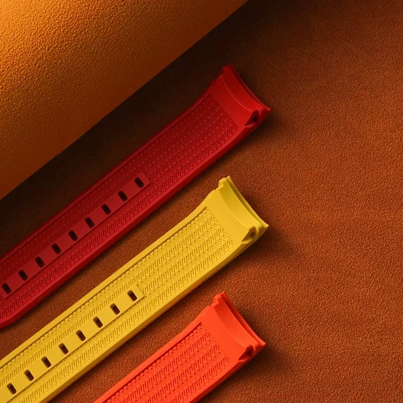 Tali Jam Tangan Fluororubber 21Mm Tahan Air untuk Tissot Seastar 1853 1000 2000 Tali Jam Tangan Gesper Rilis Cepat