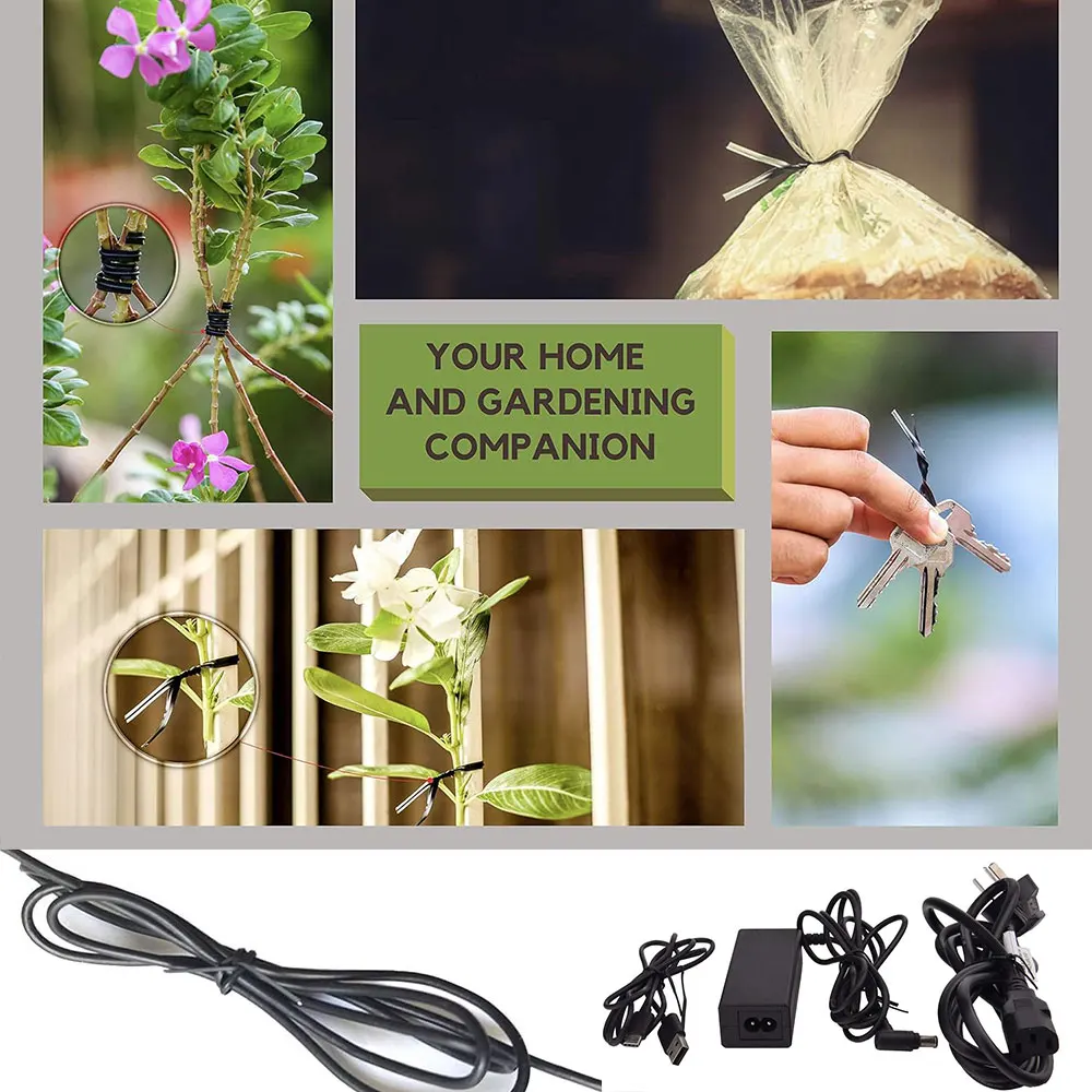 100 قطعة BK WH مفلطح سلك الحديد تويست العلاقات الثقيلة المغلفة حديقة العلاقات للخارجية نباتات داخلية الطماطم الخيار فاينز دعم #4