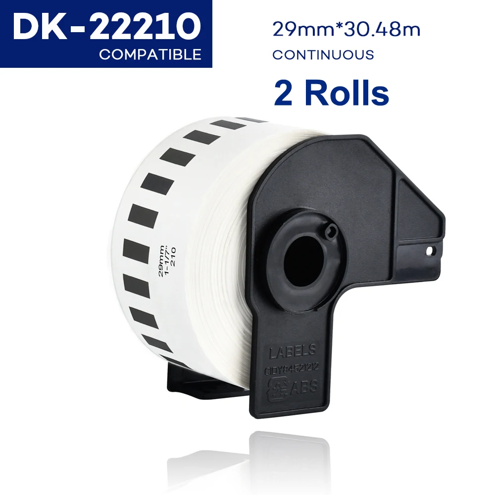 2 Roll Tags Compatible for Brother Thermal Printer QL570 DK 22205 DK11209 DK22205 Continuous and Die-Cut Standard Address Labels