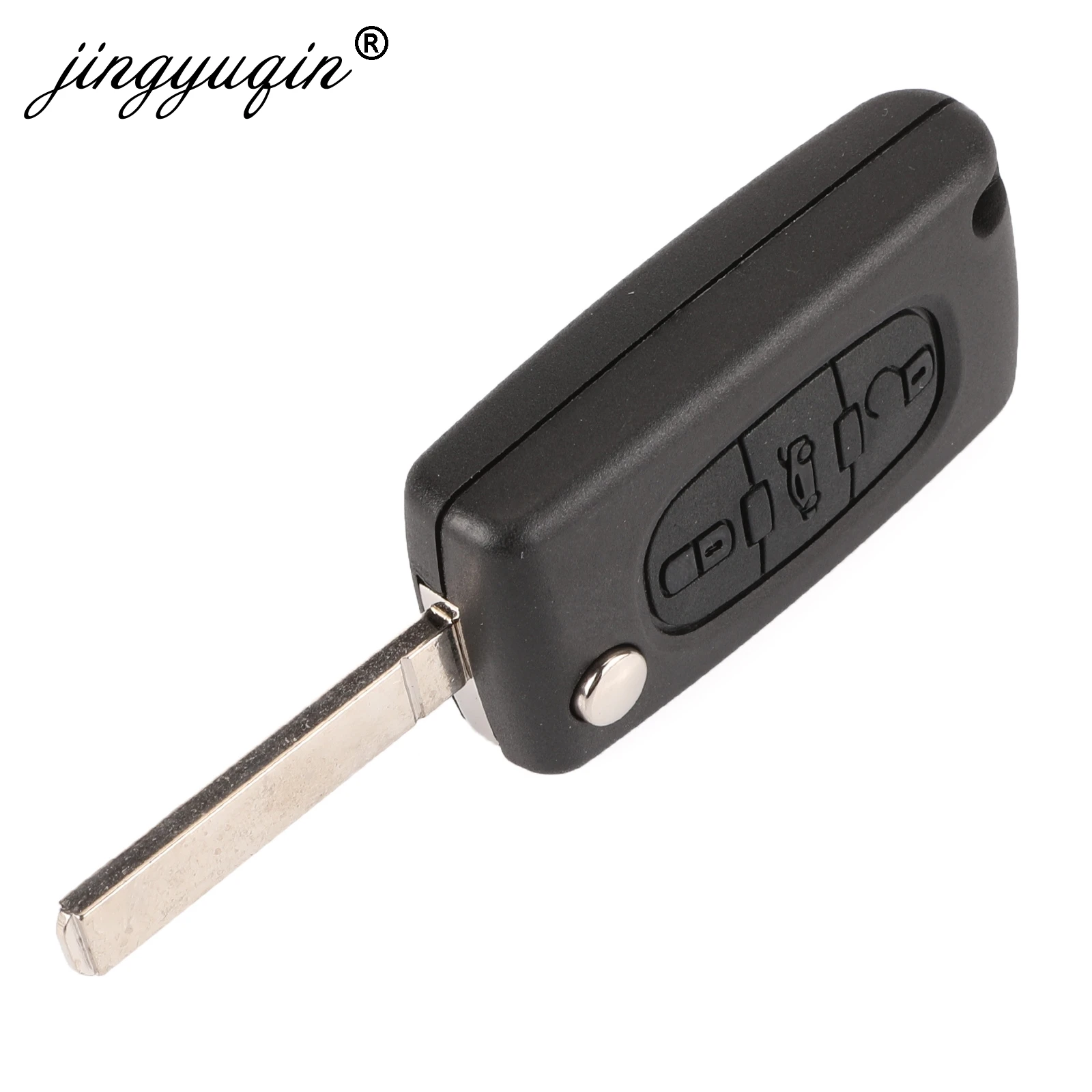 Jingyuqin 433Mhz ID46 FRAGEN FSK Auto Schlüssel Für peugeot 207 307 407 208 308 408 607 Partner Remote Key 3 tasten CE0523 Ce0536