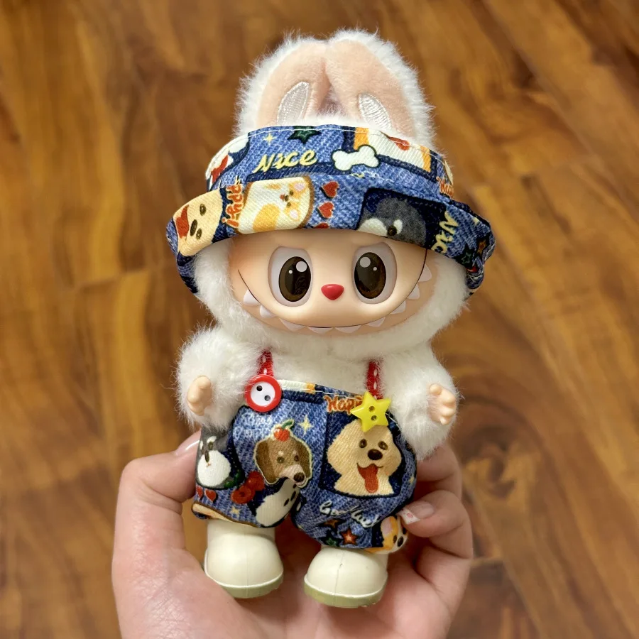 ل 17 سنتيمتر V1V2 Labubu دمية فستان جديد حزام السراويل مجموعة دمية دمية استبدال اللباس #6