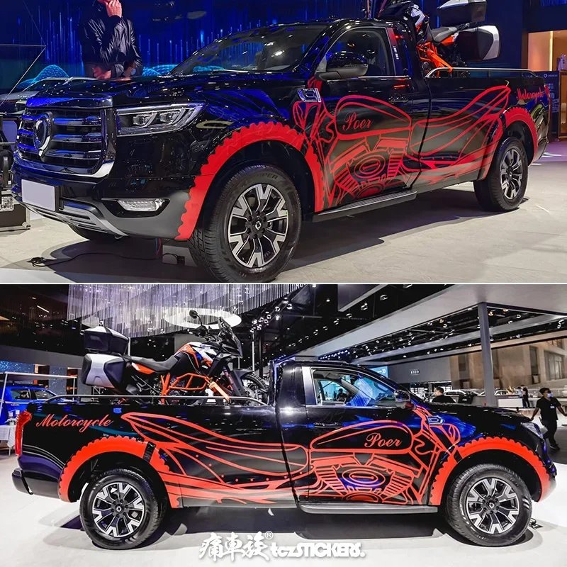 ملصقات سيارة لـ Raptor F150 DMAX RAM 3500 Navara Silverado Hilux ملحقات طبقة لاصقة مخصصة للجسم والرياضات الخارجية