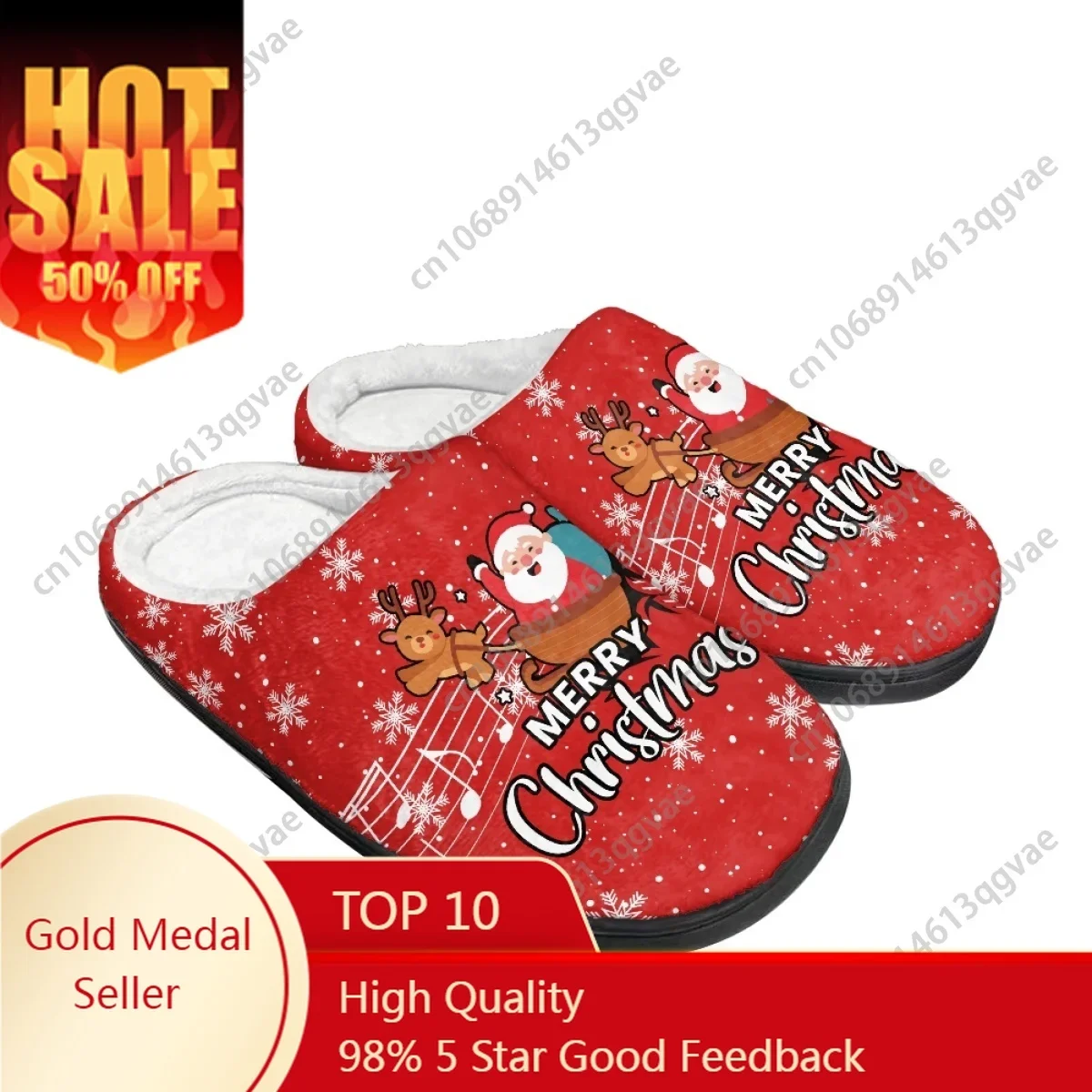 Christmas Cozy Santa Claus Pixie Christmas Home Cotton Slippers Mens Womens Teenager Plush Bedroom Keep Warm Custom Slipper