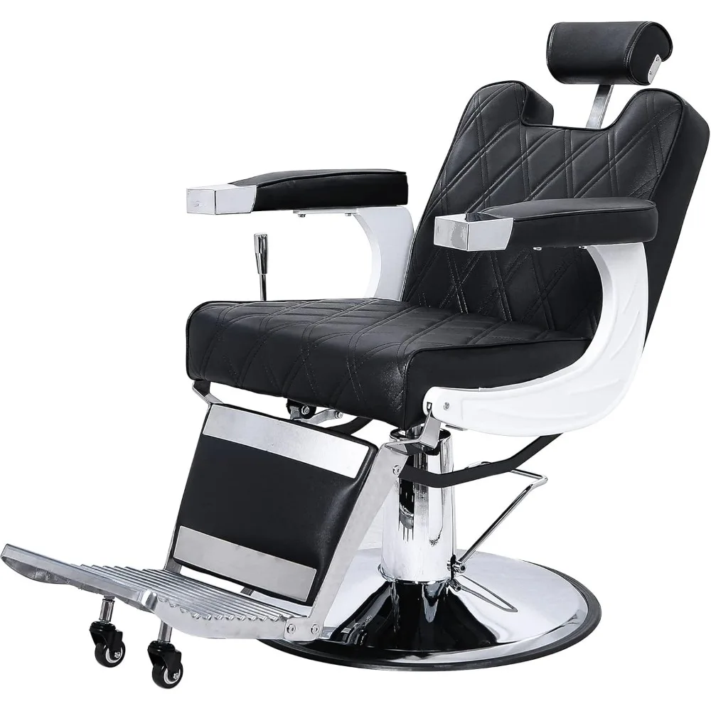 

Vintage Barber Chair Heavy Duty Professional Salon Chair for Hair Stylist, Reclining All Purpose Chair Hydraulic Barbershop