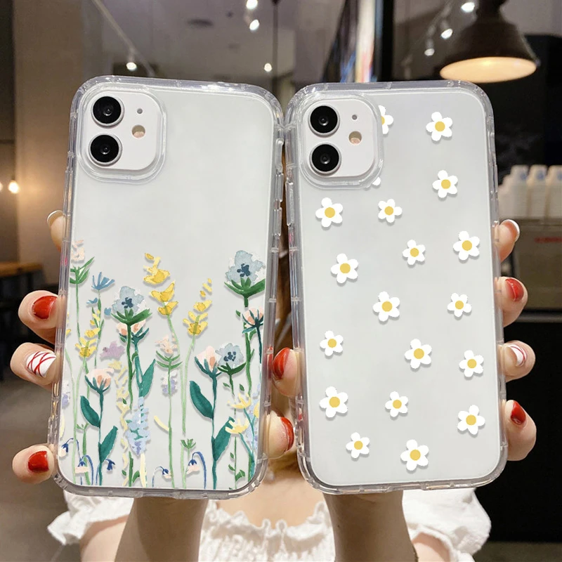 

Flower Heart Case For Samsung S22 Ultra Case For Samsung Galaxy S23 Ultra S21 S20 FE S21 Plus S22 Silicone Transparent Funda