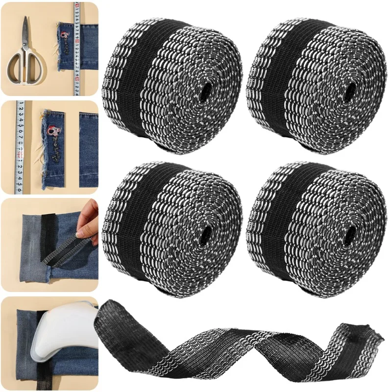 10 متر لتقوم بها بنفسك أدوات خياطة الملابس السراويل ذاتية اللصق حافة لصق الشريط الحديد على هيمينغ الشريط لفة للملابس طول تقصير إصلاح #4