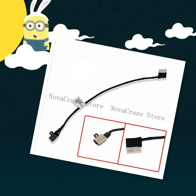 Cable de arnés de conector de cargador de energía CC P66F001 para Inspiron 15 5565 5566 5567 0R6RKM
