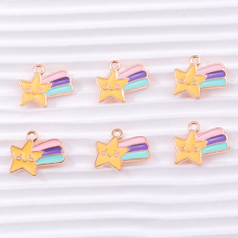10 teile/los Cartoon Emaille Regenbogen Wolken Charms für Schmuck Machen Frauen Mode Tropfen Ohrringe Anhänger Halsketten DIY Handwerk Geschenk – Detail 17