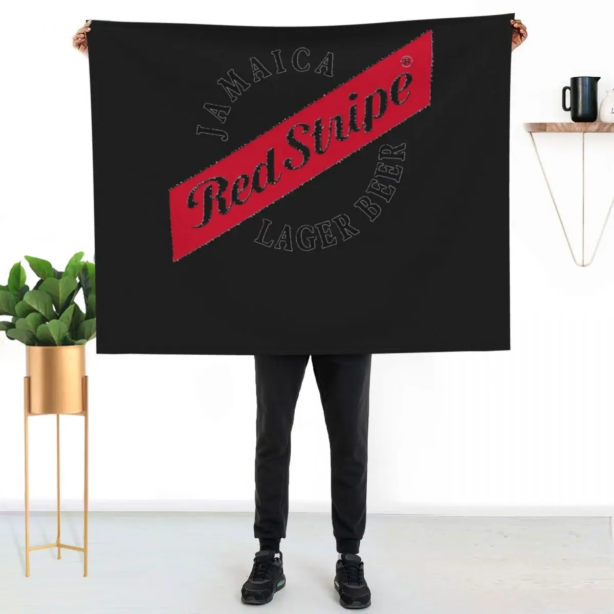 Jamaica Red Stripe Lager Beer Essential Throw Blanket Bed linens Plaid Cute warm winter blankets and throws Summer Blankets