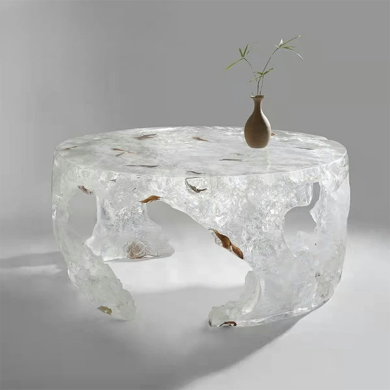 Household Design Ornament Transparent Transparent Living Room Modern Light Luxury Custom Coffee Table Simple Resin Table Hotel