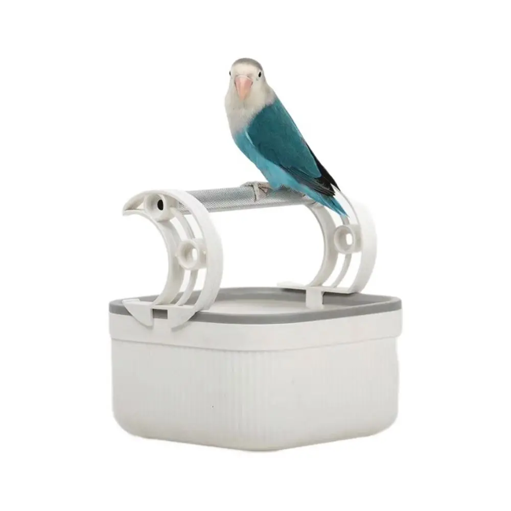 

Plastic Cockatiel Playground Rest Shelf Anti-slip Detachable Birds Training Stand with Removable Box Parrot Game Stand
