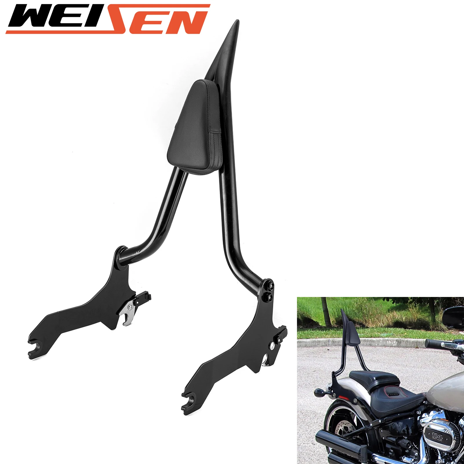 Motorcycle Quick Detachable Passenger Backrest Sissy Bar Fat Bar 1.3