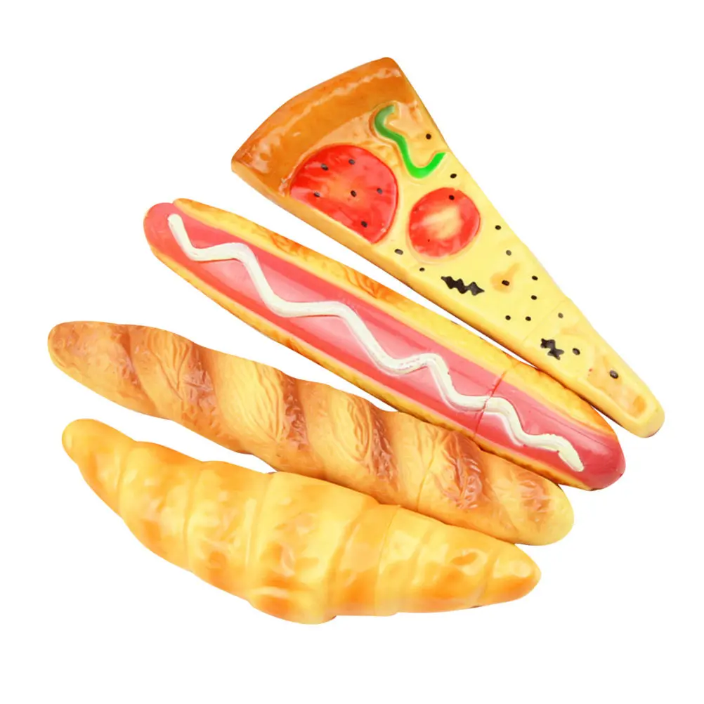 4Pcs Ballpoint Pen Simulation Dog Bread Croissant Fridge Magnets Smooth Writing Portable Creative