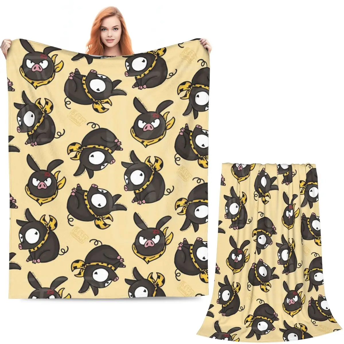 Ranma 1/2 Saotome Pig Girls P Chan Blanket Soft Warm Flannel Throw Blanket Plush for Bed Living room Picnic Travel Home Couch