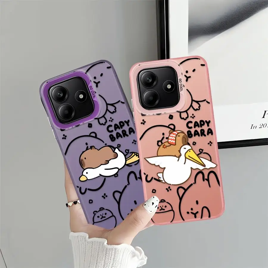 Cartoon Couple Goose Case for Xiaomi Redmi Note 10Lite 12s 13 12 11 14 Pro Plus 11s 9s 10s Back Phone Cover 