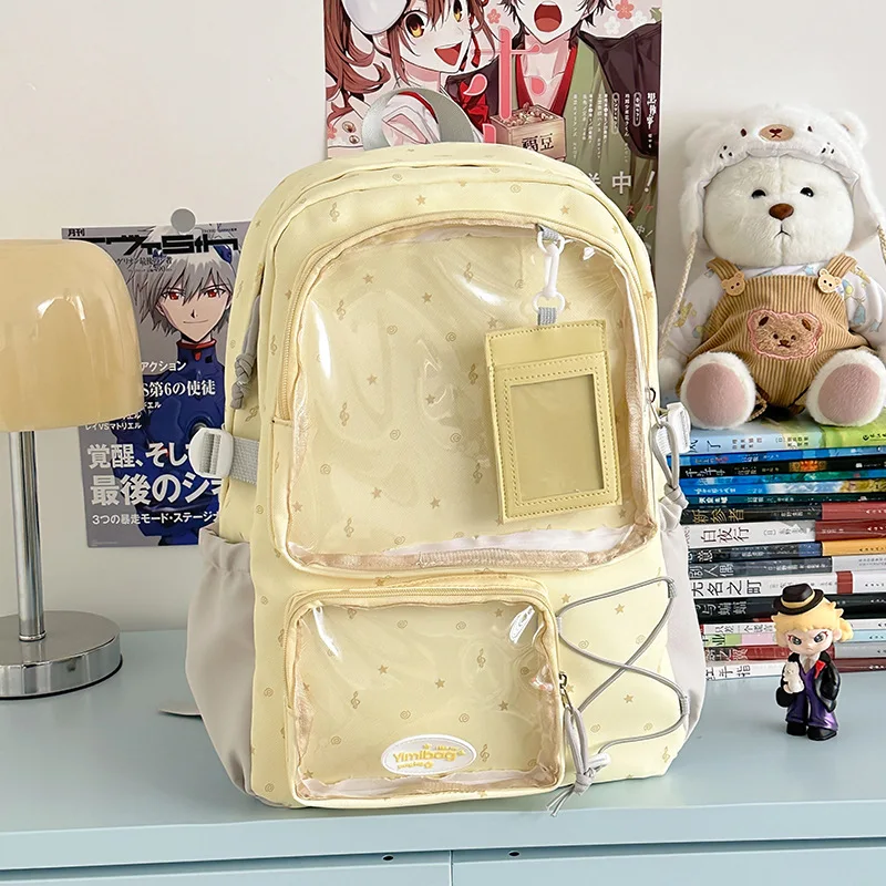 HAEX Harajuku Women Ita Bags Fashion Large Capacity Clear Window Doll Show Backpacks Female Casual Students Commute Bolso Mujer