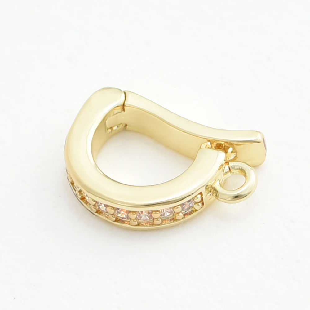 1PCS 18K Gold Plated  Brass Pendant Hooks Clasps  For DIY Jewelry Making Accessories Wholesale