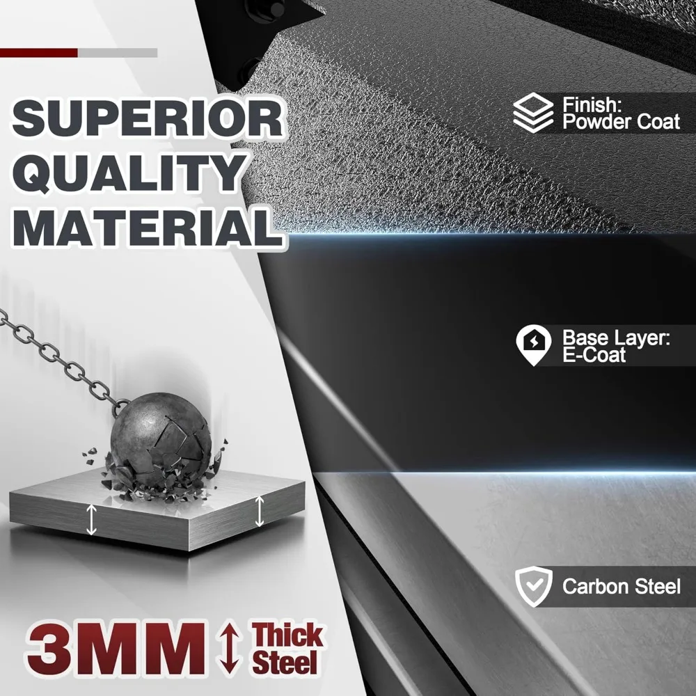 سلة حامل البضائع على السطح شديدة التحمل لموديلات F250 وF350 وF450 2023-2025 - حامل تخزين الأمتعة على الطرق الوعرة مع طاقة