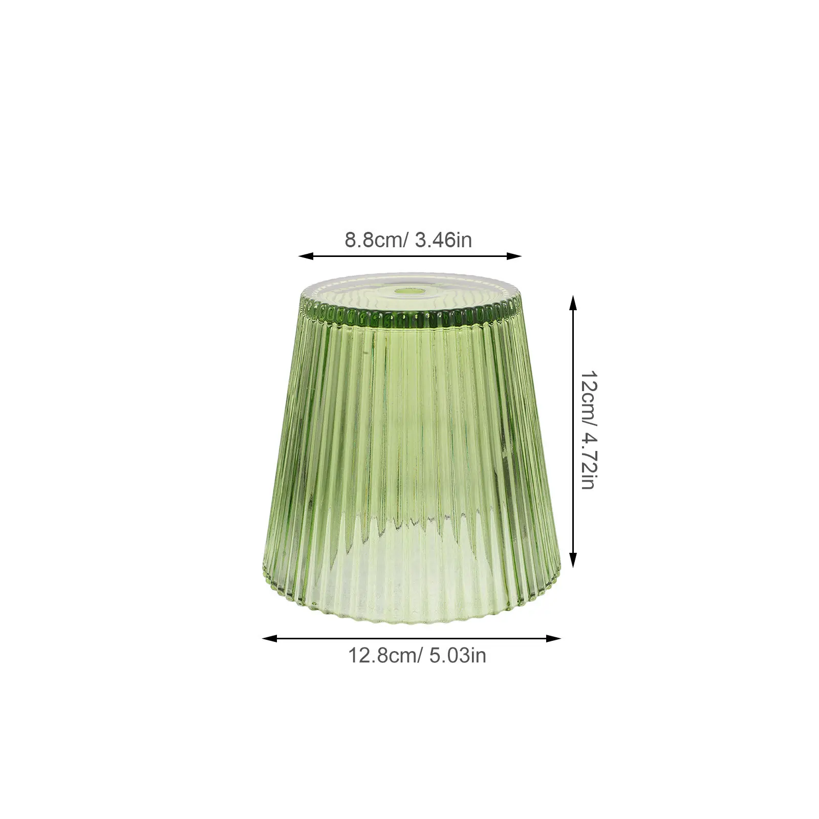 Glass Lampshade Decorative Ribbed Design Replacement for Table Desk Floor Lamps Vintage Style Small Hanging Light Cover 5 Height