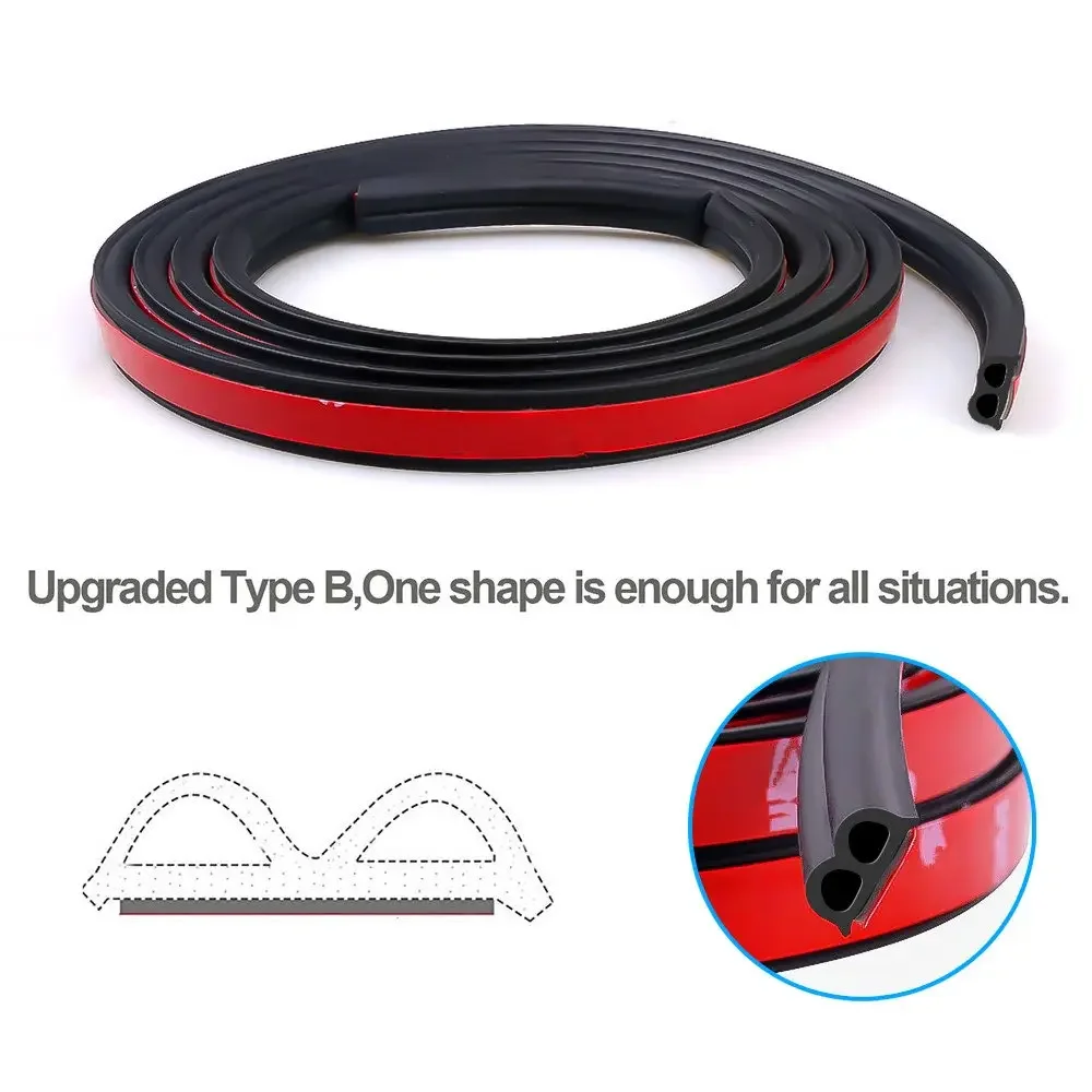 P Z D shape type Car Door Seal Strip EPDM Rubber Noise Insulation Anti-Dust Soundproof Car Seal strong 3M adhensive 2 Meters