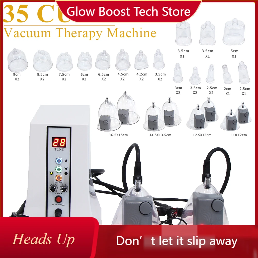 

NY35Cups Vacuum Therapy Machine For Butt And Breast Body Shaping Buttocks Lfiting Chest Care Enlargement Instrument Pump Cupping